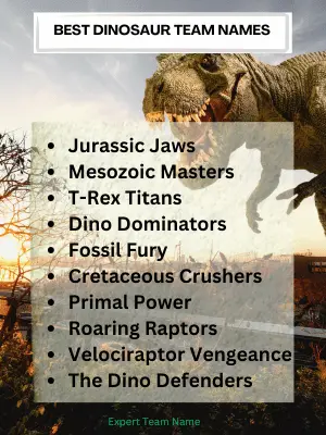 159 Dinosaur Team Names: the Power of Prehistoric Legends 2 Best Dinosaur Team Names