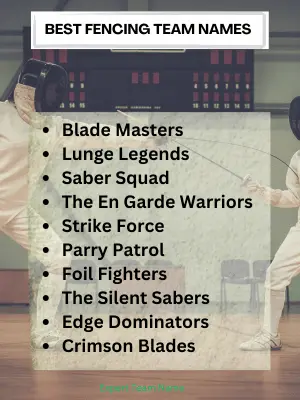 215 Best Fencing Team Names: Creative, Cool & Unique Ideas 2 Best Fencing Team Names