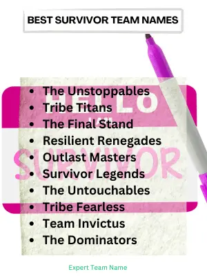 271 Survivor Team Names for Unbeatable Spirit 2 Best Survivor Team Names