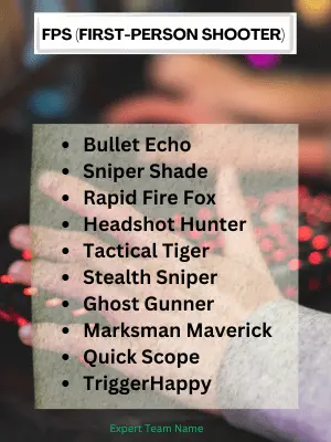 440 Cool Gamer Tags: Unique, Funny & Trendy Ideas 7 FPS (First-Person Shooter)