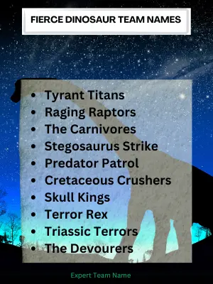 159 Dinosaur Team Names: the Power of Prehistoric Legends 3 Fierce Dinosaur Team Names