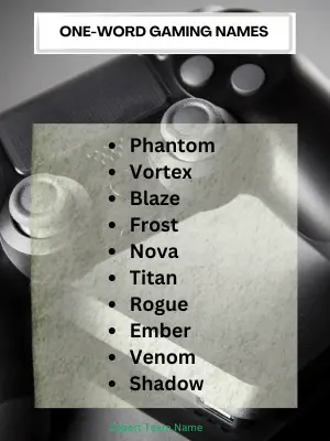 360 Cool Gaming Names: Find Your Perfect Gamer Identity 5 One-Word Gaming Names