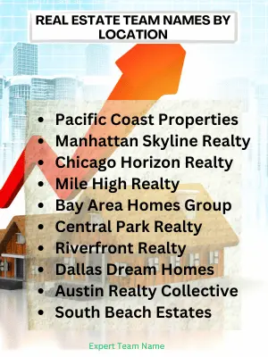 297+ Best Modern Real Estate Team Names for 2024 5 Real Estate Team Names by Location