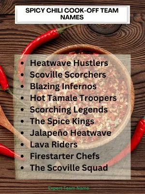 229 Chili Cook Off Team Names for Spicy Competition & Fun 3 Spicy Chili Cook-Off Team Names