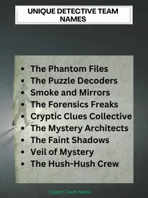 Detective Team Names: Perfect Name for Your Sleuthing Crew 4 Unique Detective Team Names
