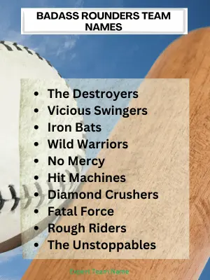 243 Rounders Team Names for All Types of Teams 4 Badass Rounders Team Names