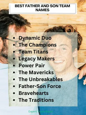 243 Best Father and Son Team Names for All Activities 2 Best Father and Son Team Names