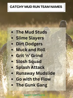219 Best Mud Run Team Names for Strength & Fun 4 Catchy Mud Run Team Names