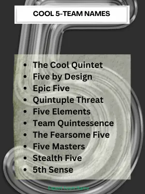 116 Best 5 Team Names for Any Group or Competition 4 Cool 5-Team Names
