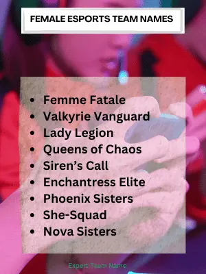 209 best Esports Team Names to Power Up Your Game 4 Female Esports Team Names