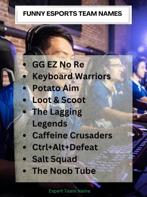 209 best Esports Team Names to Power Up Your Game 3 Funny Esports Team Names