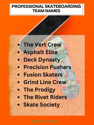 Best Skateboarding Team Names: Find Your Crew’s Perfect Fit 4 Professional Skateboarding Team Names