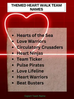 202 Heart Walk Team Names to Inspire Your Team Spirit 4 Themed Heart Walk Team Names