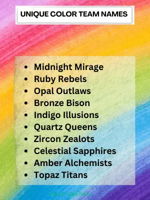 293 Best Color Team Names for Sports, Games & More 4 Unique Color Team Names