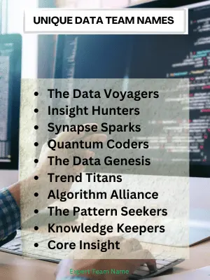 210 Data Team Names: Perfect Name for Your Analytics Squad 4 Unique Data Team Names